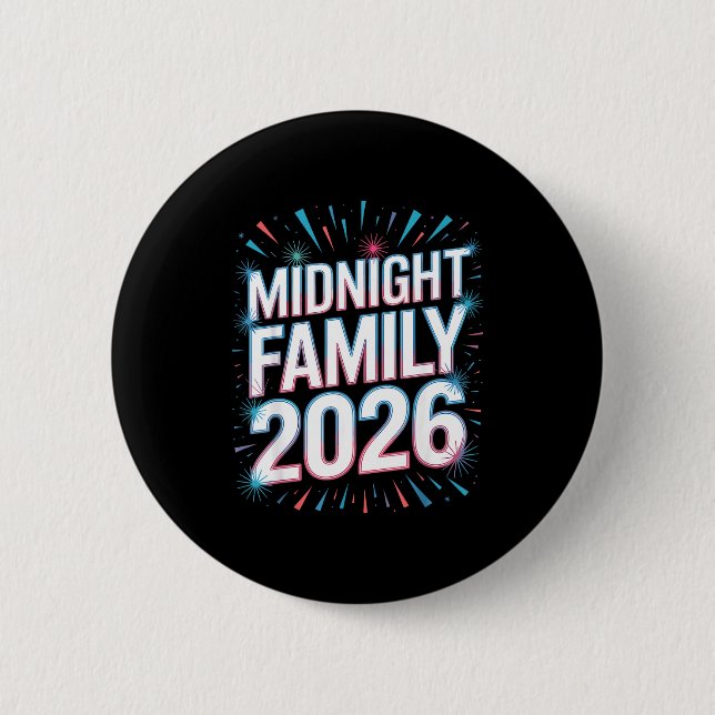 Badge Rond 5 Cm Midnight Family 2026 Fireworks Countdown Unity Spa (Devant)