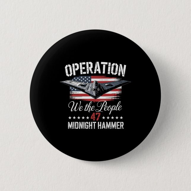 Badge Rond 5 Cm Midnight Hammer B-2 Stealth Jet Operation Midnight (Devant)