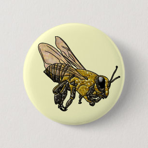 Badge Rond 5 Cm Miel Bee