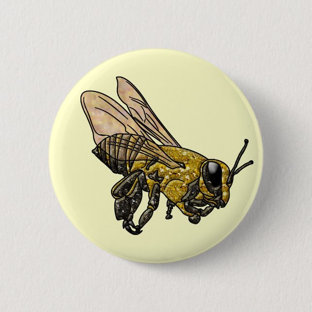 Badge Rond 5 Cm Miel Bee (Devant)