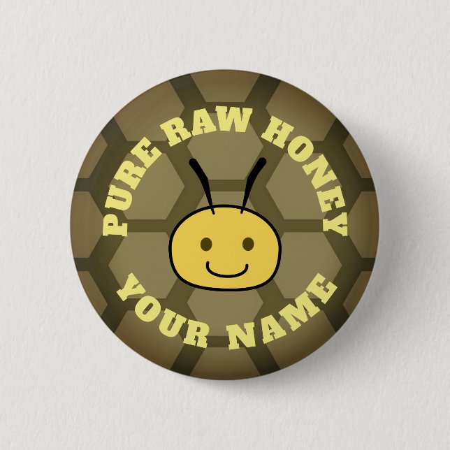 Badge Rond 5 Cm Miel pur et cru (Devant)