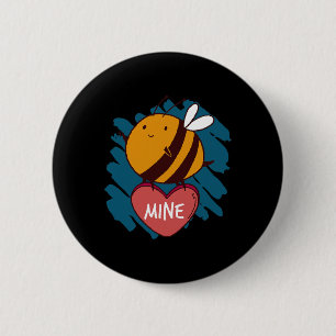 Badge Rond 5 Cm Mienne abeille Amour d'insecte Joyeuse Saint-Valen