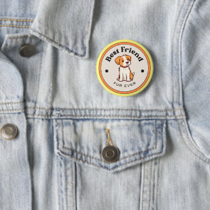 Badge Rond 5 Cm MIEUX ! Bouton - Meilleur Ami Fur Ever - Chiot
