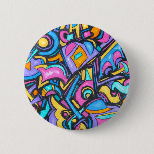Badge Rond 5 Cm Mignon Amusant Funky Coloré Gras Formes Fantaisist