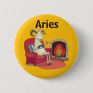 Badge Rond 5 Cm mignon Aries la constellation d'étoiles du zodiaqu