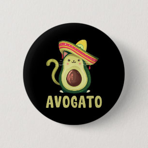 Badge Rond 5 Cm Mignon Avogato Drôle Cinco De Mayo Chat Avocat Enf