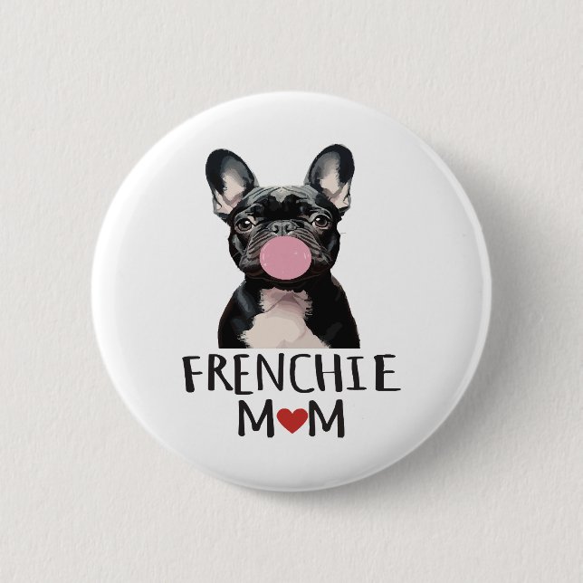 Badge Rond 5 Cm Mignon bouledogue français (Devant)