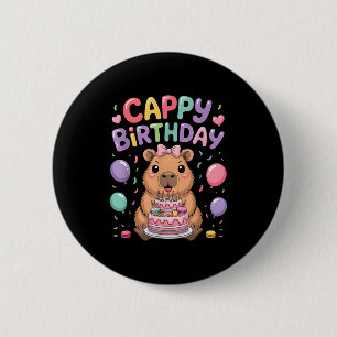 Badge Rond 5 Cm Mignon capybara fête d'anniversaire fille enfants