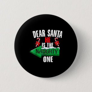 Badge Rond 5 Cm Mignon Cher Père Noël Il Est Le Couple Vilain Chri