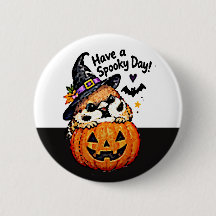 Mignon Chibi Moineau Oiseau Halloween Citrouille