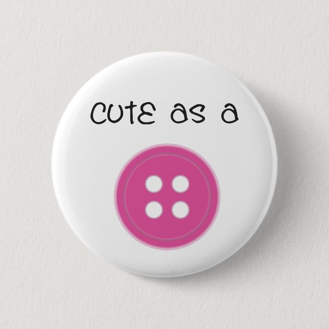 Badge Rond 5 Cm Mignon comme bouton - fille (Devant)
