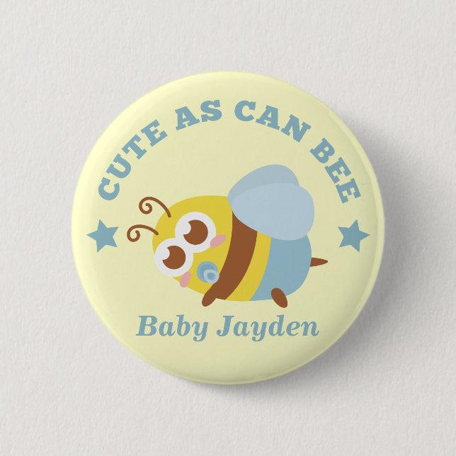 Badge Rond 5 Cm Mignon comme peut l'être Bée, Petit Garçon (Devant)