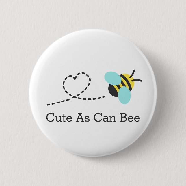 Badge Rond 5 Cm Mignon comme une abeille (Devant)