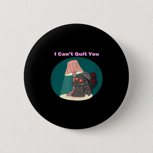 Badge Rond 5 Cm Mignon cryptide mothman ne peut pas quitter l'humo (Devant)