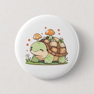 Badge Rond 5 Cm Mignon design cottagecore kawaii tortue de la forê