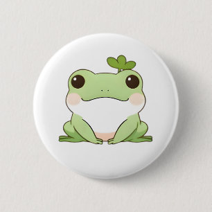 Badge Rond 5 Cm Mignon Dessin Simple de Grenouille Chibi de Style