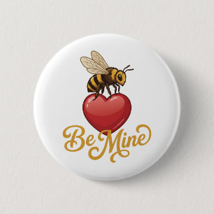 Badge Rond 5 Cm Mignon Fais Moi Miel En Nid D'Abeille 