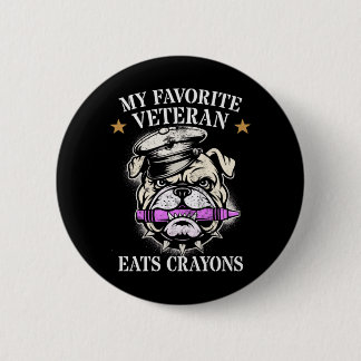 Badge Rond 5 Cm Mignon Favori Vétéran Mange Crayons Équipe Militai