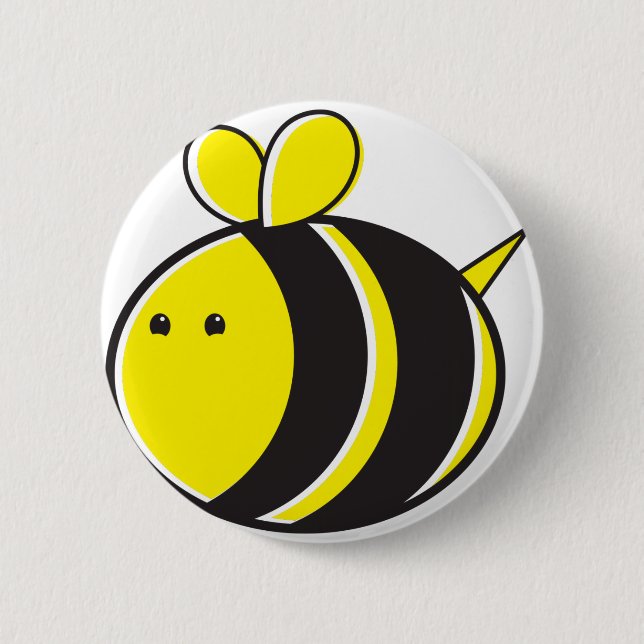 Badge Rond 5 Cm Mignon gaffez l'abeille (Devant)