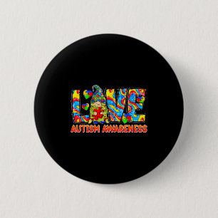 Badge Rond 5 Cm Mignon gnome amour puzzle mois de sensibilisation 