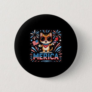 Badge Rond 5 Cm Mignon merica 4 juillet chat 250 ans véranda oie