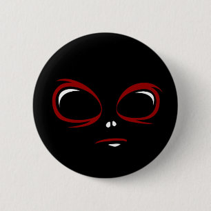 Badge Rond 5 Cm Mignon monstre visage ovni 