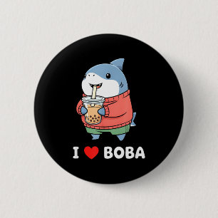 Badge Rond 5 Cm Mignon requin Kawaii Boba Thé Drôle Amateur de Bub