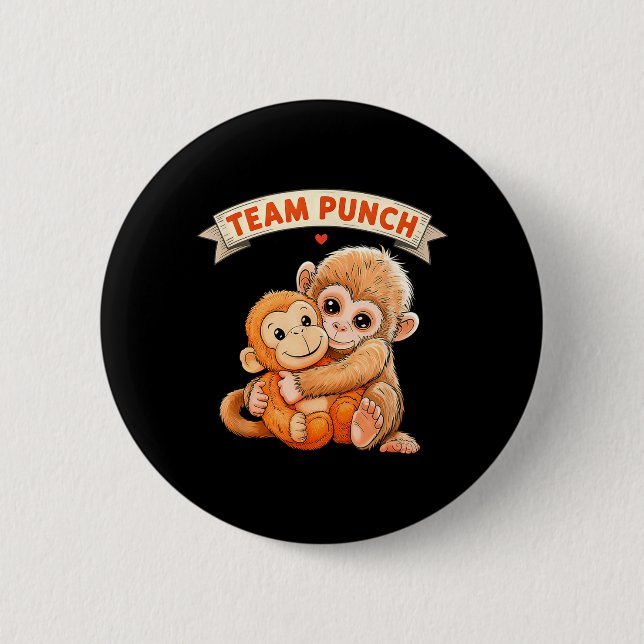 Badge Rond 5 Cm Mignon Singe Poing Bébé Singe Équipe Poing (Devant)