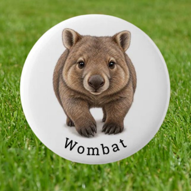Badge Rond 5 Cm  Mignon Wombat (Imagine walking into a room where everyone’s wearing an irresistibly cute wombat button)