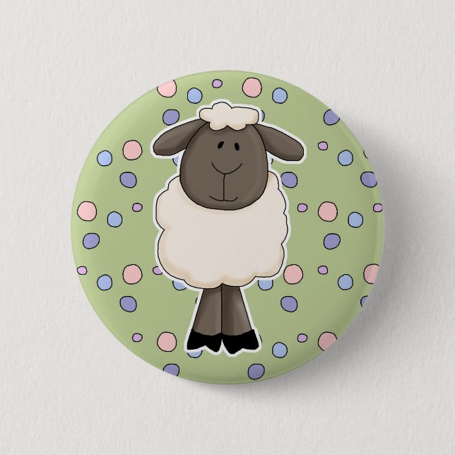 Badge Rond 5 Cm Mignonne brebis (Devant)
