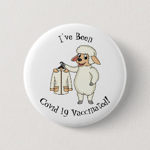 Badge Rond 5 Cm Mignonne brebis avec blouson