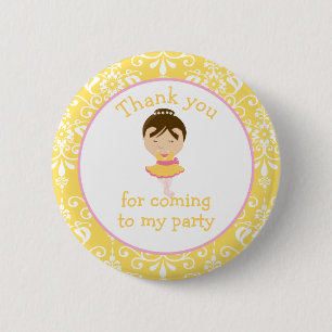 Badge Rond 5 Cm Mignonne Brunette Ballerina 'Je suis allée à'