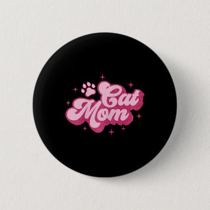 Badge Rond 5 Cm Mignonne chat Mam Chat Mama Kitty Kitten Chat Mama