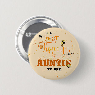 Badge Rond 5 Cm Mignonne Douce Miel Kawaii Texte Tante-à-naître