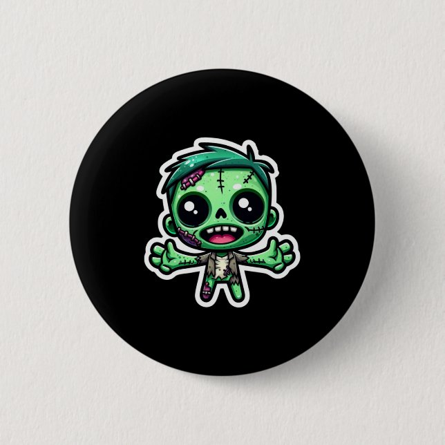 Badge Rond 5 Cm Mignonne, drôle de zombie (Devant)