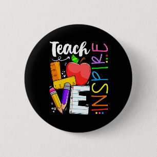 Badge Rond 5 Cm Mignonne Enseigner L'Amour Et Inspirer Hommes Femm