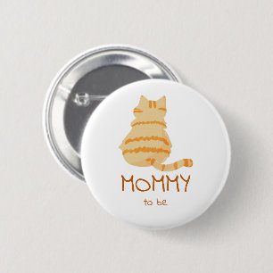 Badge Rond 5 Cm Mignonne Fête de Bébé Chat Orange Gros Maman-à-ven