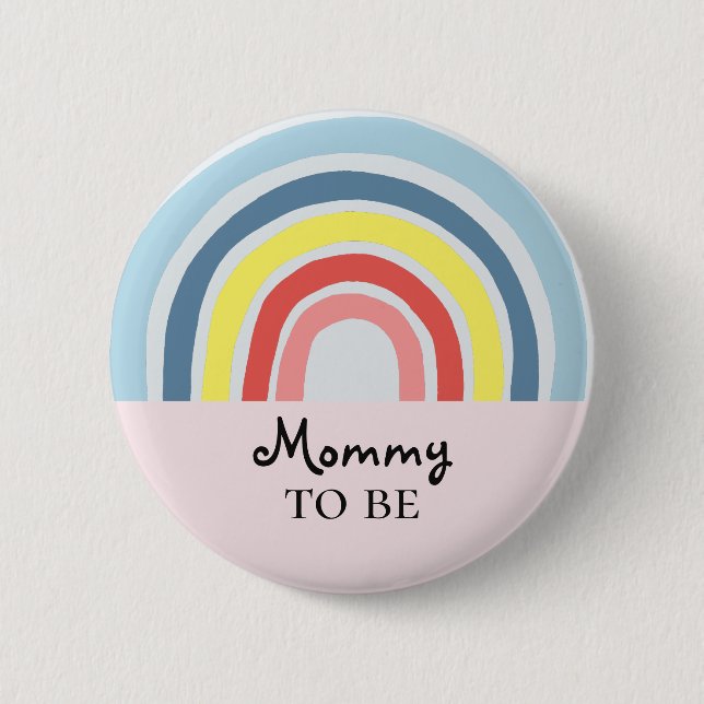 Badge Rond 5 Cm Mignonne Fille Maman Moderne Pour Être Baby shower (Devant)