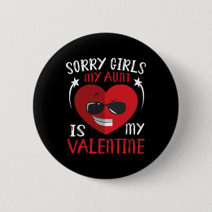 Badge Rond 5 Cm Mignonne Grand Coeur Face Désolé Filles Ma Tante E