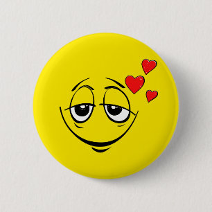 Badge Rond 5 Cm Mignonne Happy Face Amour Emoji
