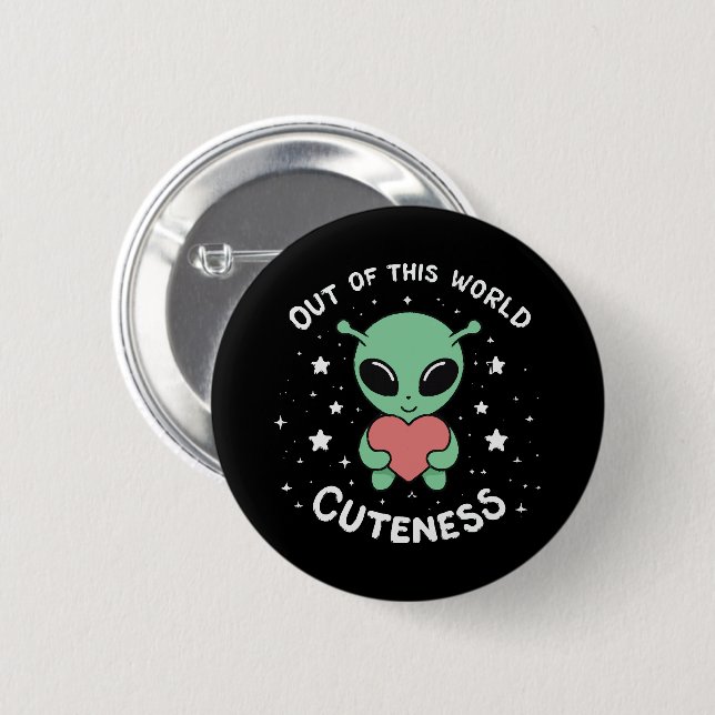 Badge Rond 5 Cm Mignonne Hors De Ce Monde (Devant & derrière)