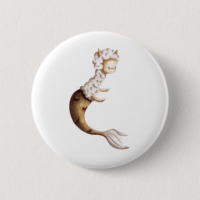 Badge Rond 5 Cm Mignonne lama unique avec lama maid (Devant)