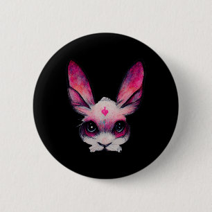 Badge Rond 5 Cm Mignonne Lapin Lapin Animal Avec Couleurs - Une Fi