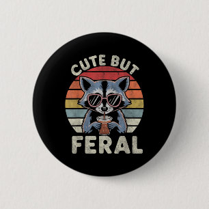 Badge Rond 5 Cm Mignonne Mais Feral Funny Racoon Sungles Pour Todd