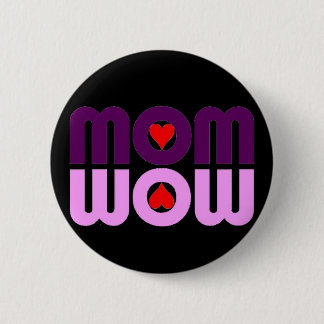 Badge Rond 5 Cm Mignonne maman réflexion avec les coeurs