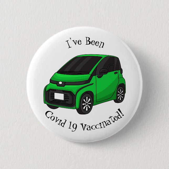 Badge Rond 5 Cm Mignonne micro-voiture verte (Devant)