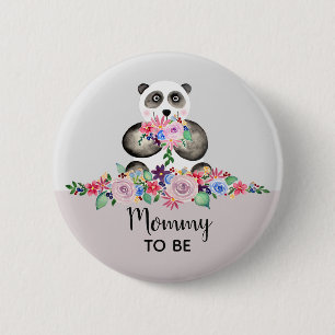 Badge Rond 5 Cm Mignonne Panda Porte Maman À Être Baby shower