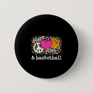 Badge Rond 5 Cm Mignonne Peace Love Bysketbyll Empreinte de léopar