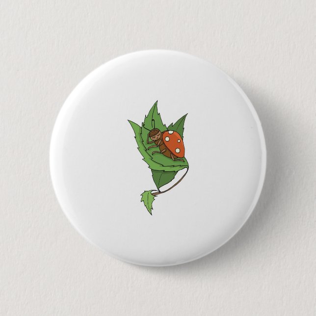 Badge Rond 5 Cm mignonne petite coccinelle (Devant)