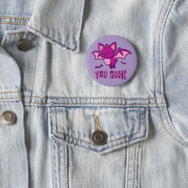 Badge Rond 5 Cm Mignons et drôles chauves-souris vampire d'Hallowe (En situation)